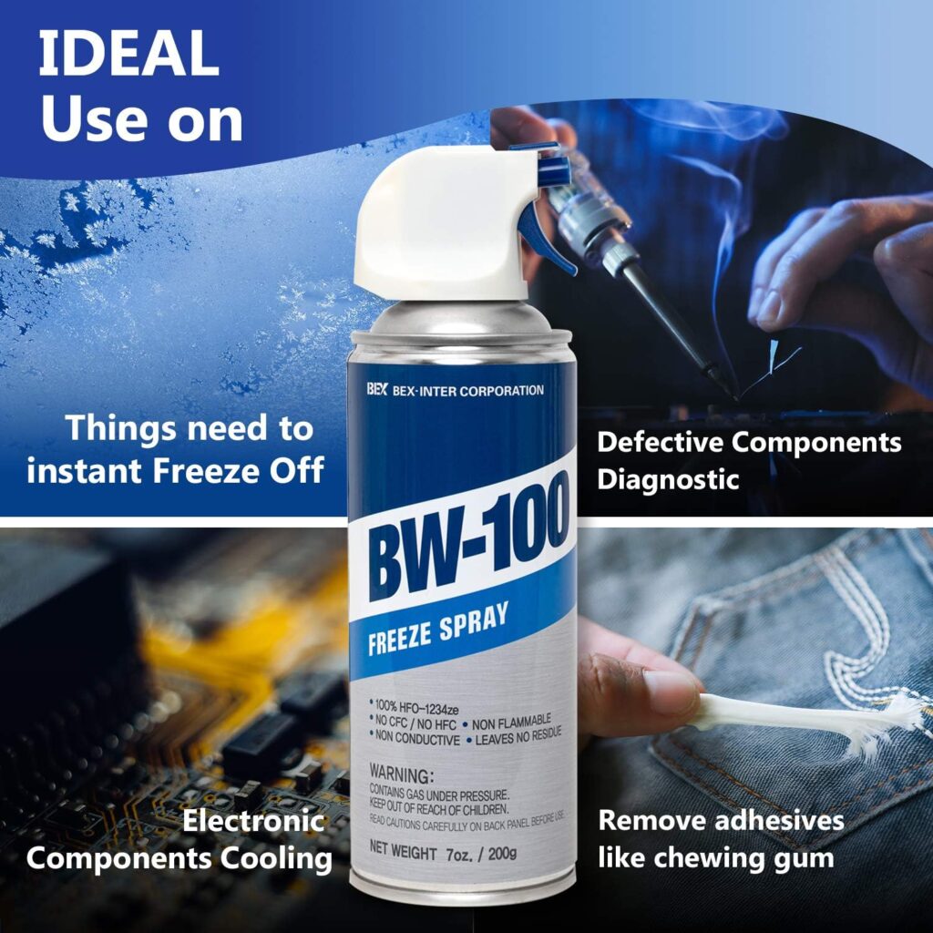 BW-100 Electronic Contact Cleaner & Freeze Spray for Device Maintenance